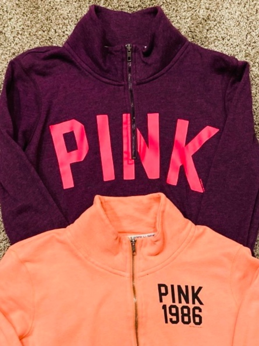 🌺 PINK-VS-Two Half Zip Hoodie Bundle🌺.            💥Deal💥